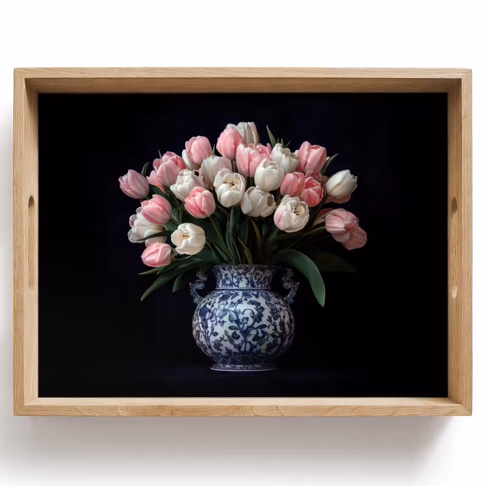 Dienblad - Bloemen - Roze - Tulpen - Vaas — 1