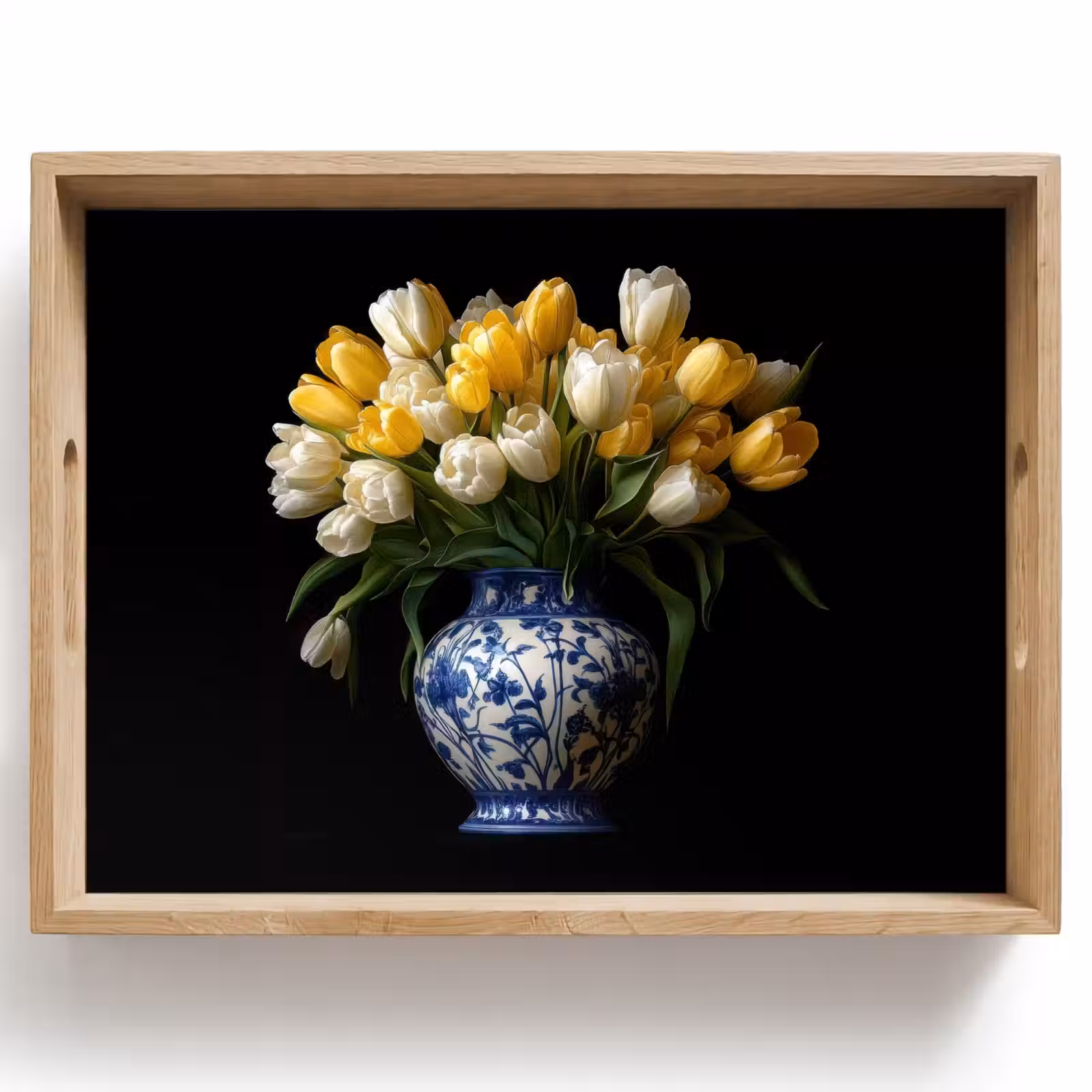 Dienblad - Geel - Tulpen - Vaas - Bloemen — 1