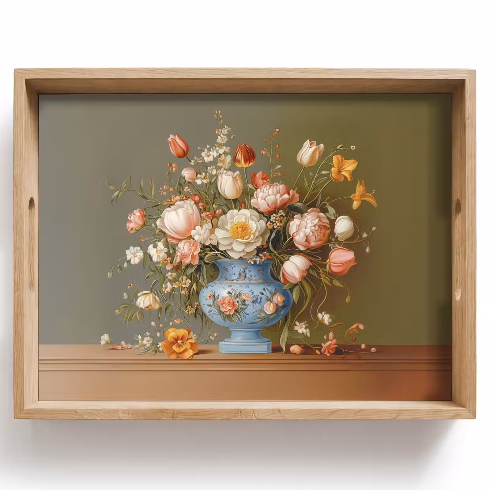 Dienblad - Neutral - Bloemen - Boeket - Vaas — 1