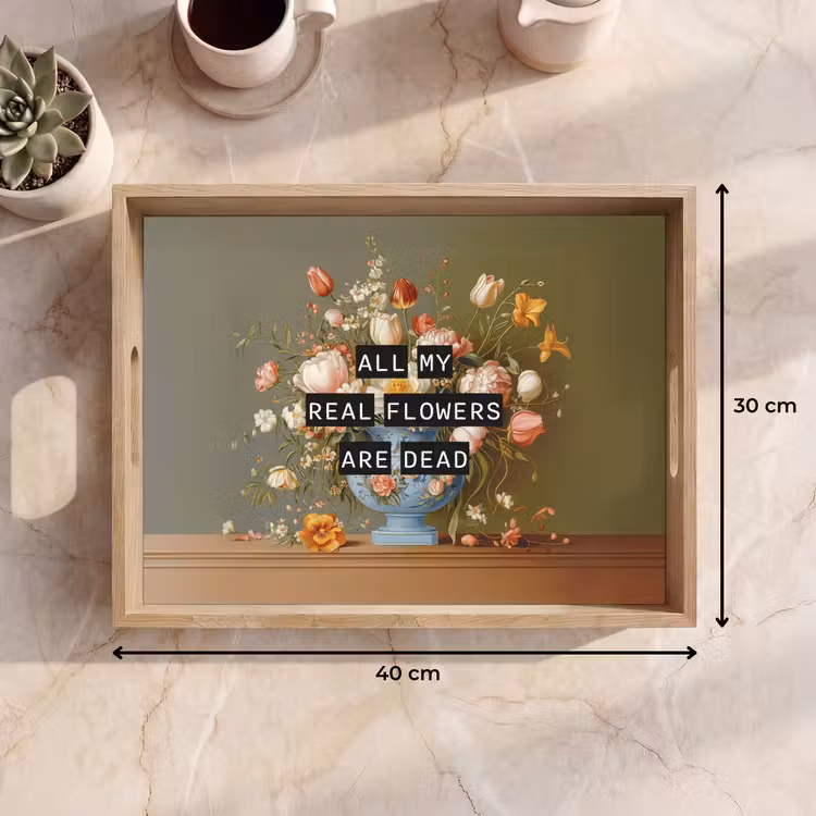 Dienblad - Bloem - Quote - Vintage - Art — 9