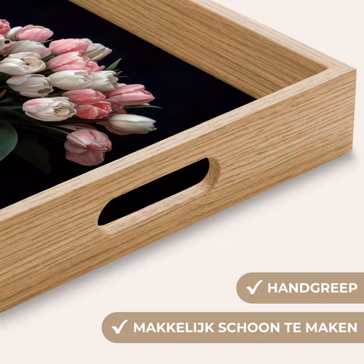 Dienblad - Bloemen - Roze - Tulpen - Vaas — 5