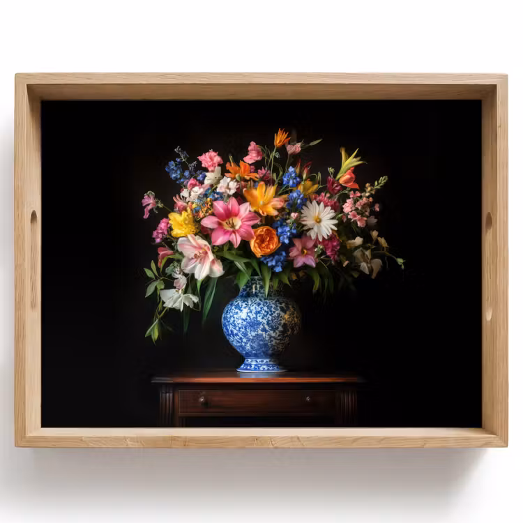 Dienblad - Kleur - Vaas - Bloemen - Boeket — 1