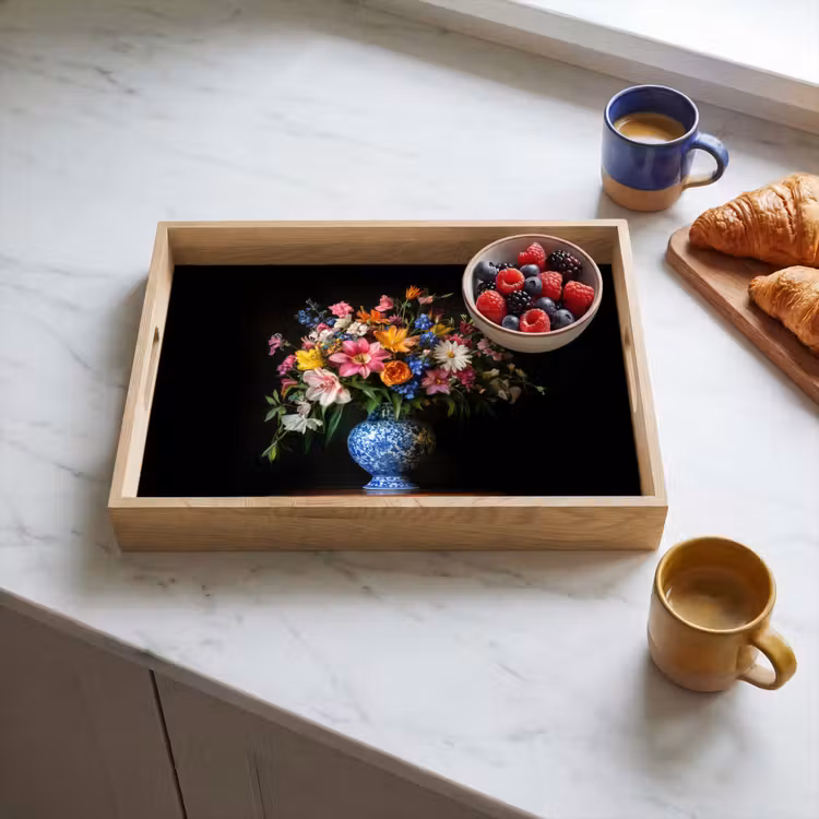 Dienblad - Kleur - Vaas - Bloemen - Boeket — 4