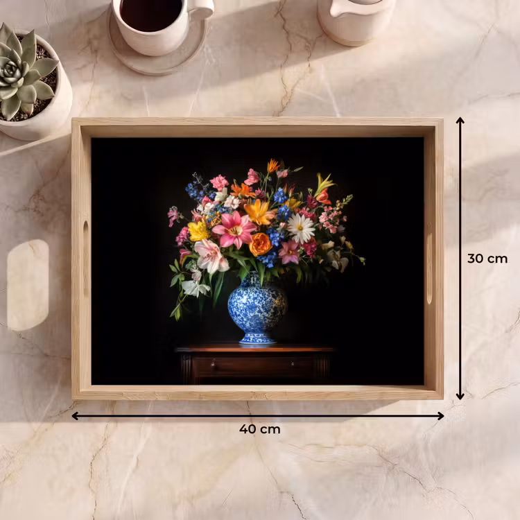 Dienblad - Kleur - Vaas - Bloemen - Boeket — 9