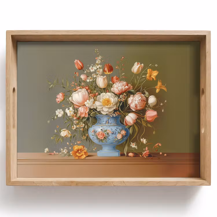Dienblad - Neutral - Bloemen - Boeket - Vaas — 1