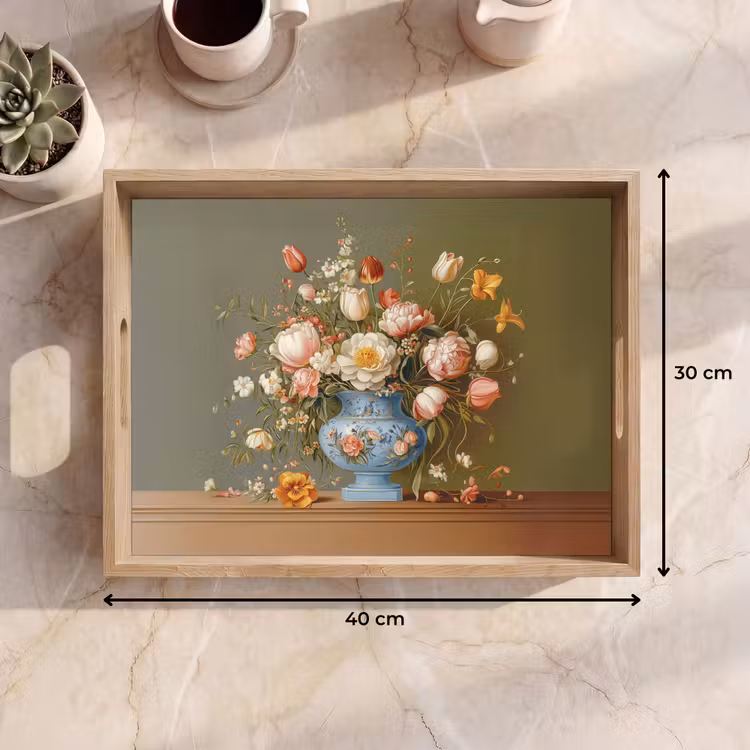 Dienblad - Neutral - Bloemen - Boeket - Vaas — 9