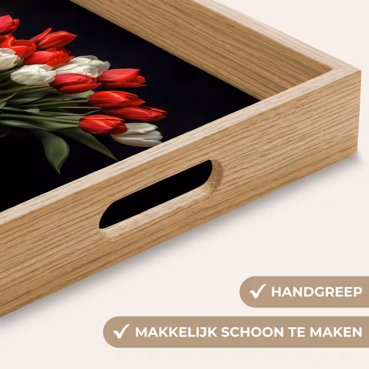Dienblad - Rode - Bloemen - Tulpen - Vaas — 5