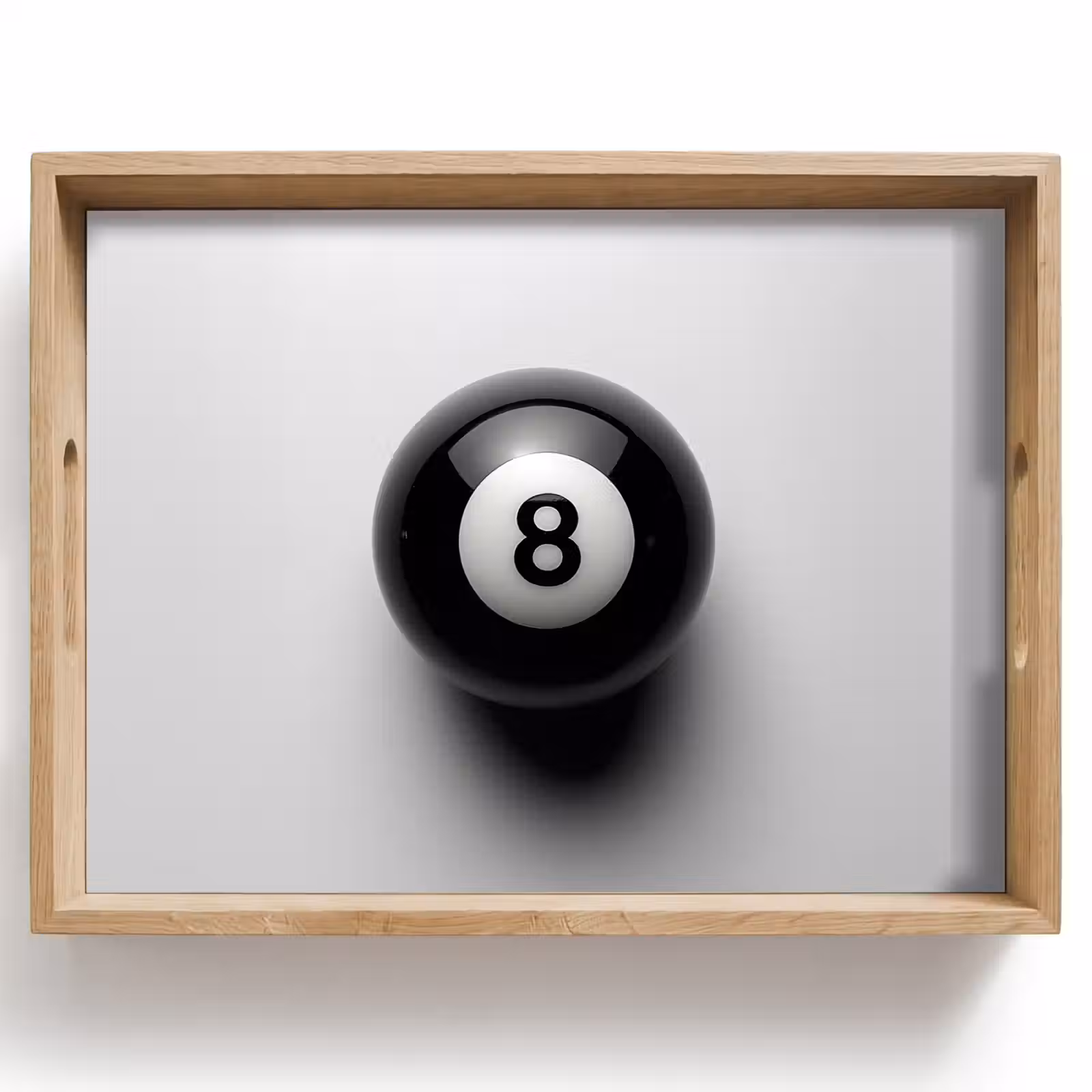 Dienblad - Biljartbal - Getal - Acht - Wit — 1