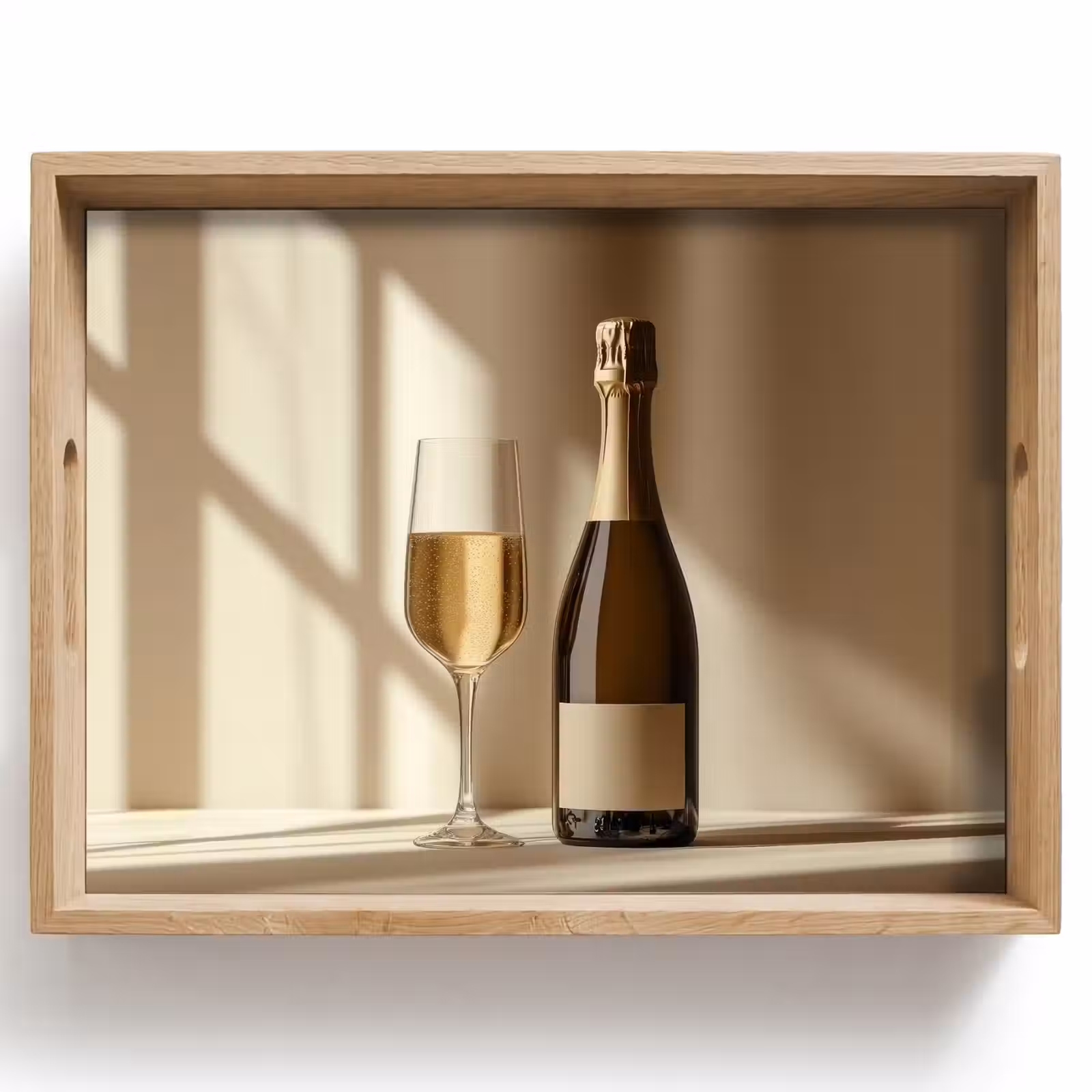 Dienblad - Champagne - Beige - Schaduw - Bubbels — 1