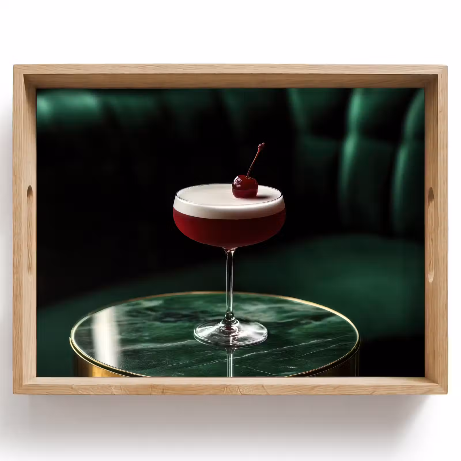 Dienblad - Kers - Cocktail - Rood - Marmer — 1