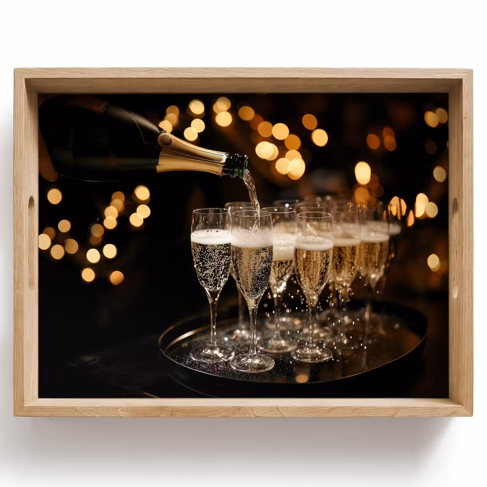 Dienblad - Lichtjes - Champagne - Dienblad - Glazen — 1