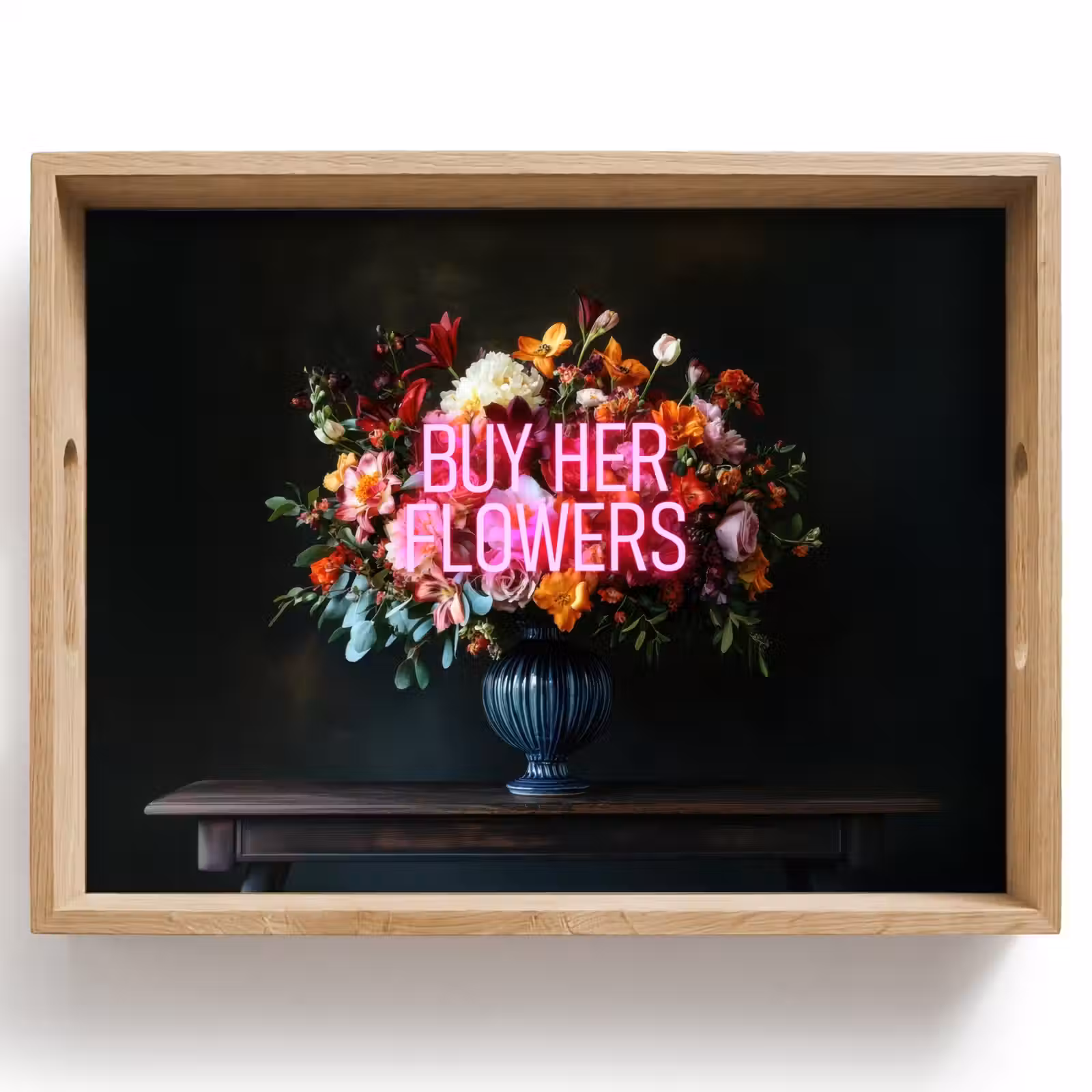 Dienblad - Quote - Bloemen - Vaas - Neon — 1