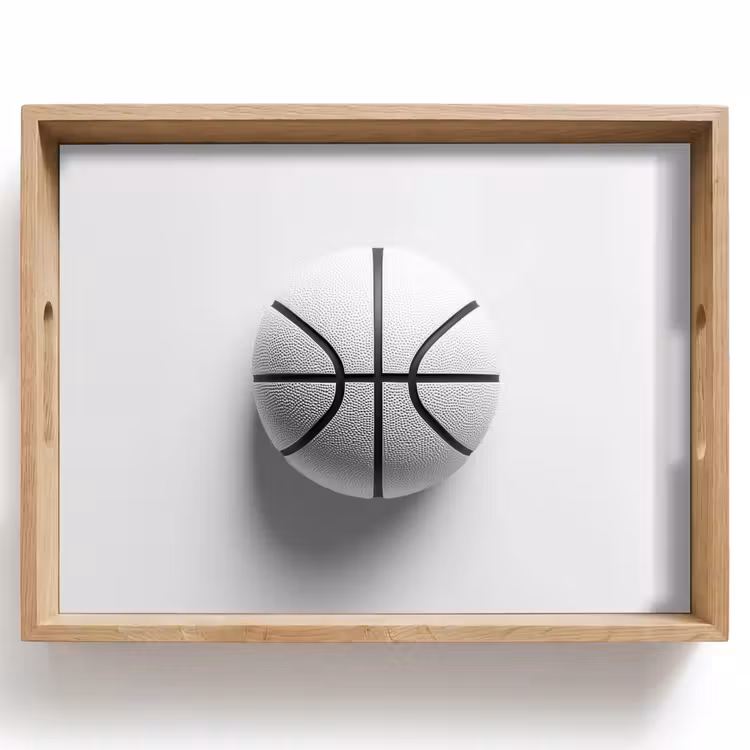 Dienblad - Basketbal - Wit - Schaduw - Lijnen — 1