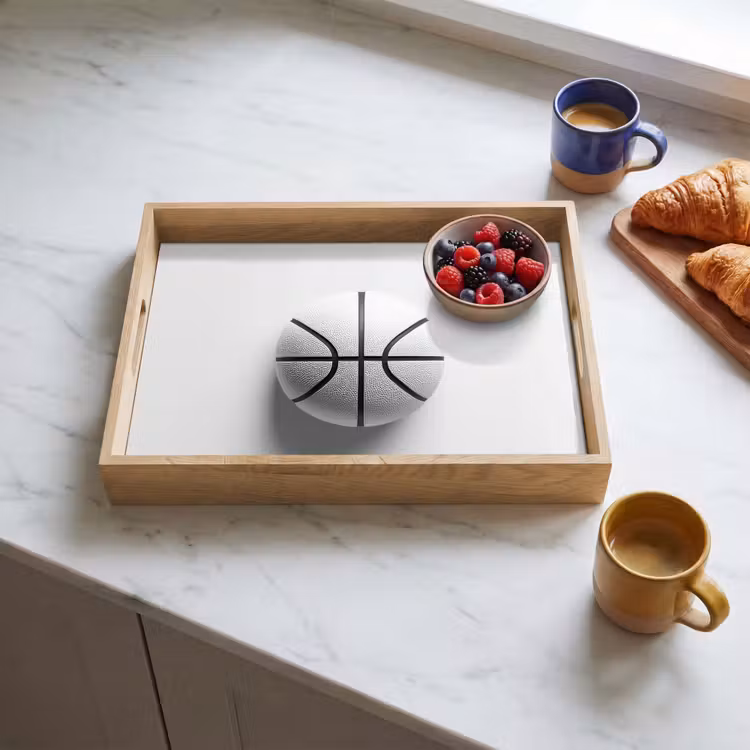 Dienblad - Basketbal - Wit - Schaduw - Lijnen — 4