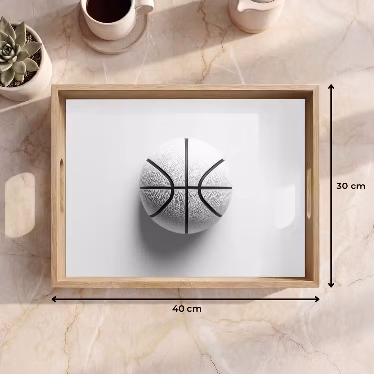 Dienblad - Basketbal - Wit - Schaduw - Lijnen — 9