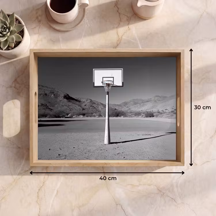 Dienblad - Basketbalpaal - Landschap - Zand - Wit — 9