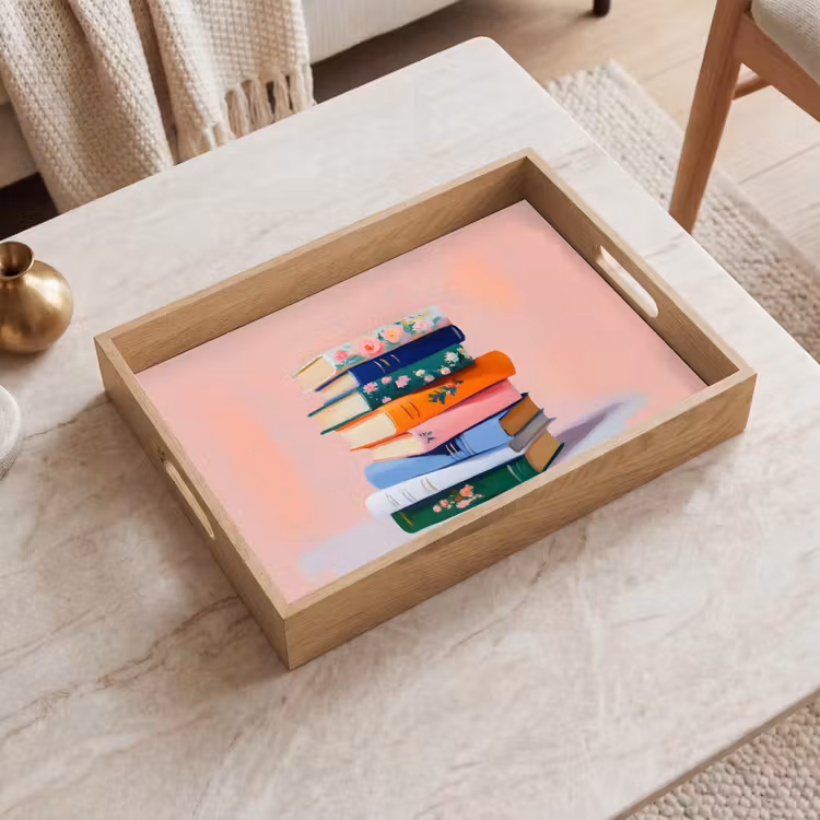 Dienblad - Boeken - Stapel - Kleurrijk — 2