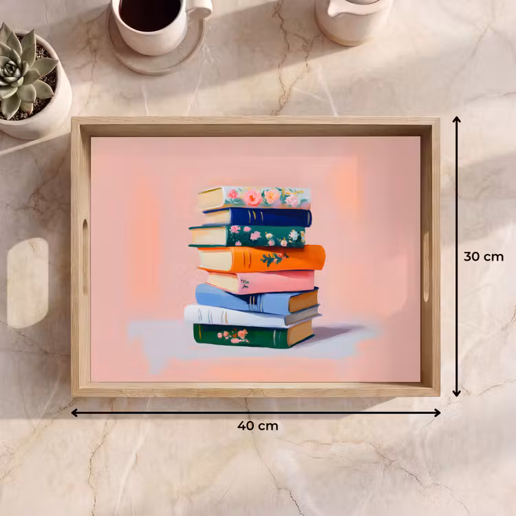 Dienblad - Boeken - Stapel - Kleurrijk — 9