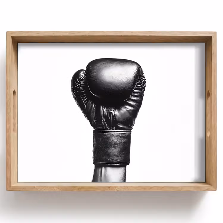 Dienblad - Bokshandschoen - Zwart - Hand — 1