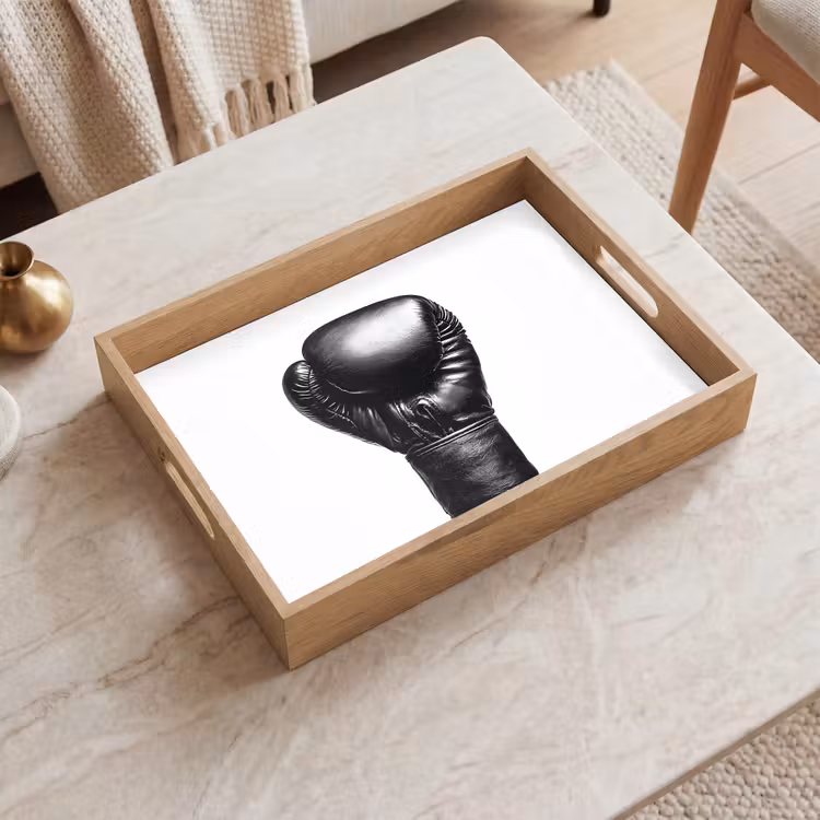 Dienblad - Bokshandschoen - Zwart - Hand — 2