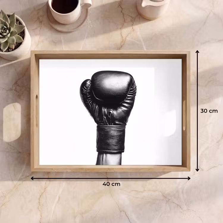 Dienblad - Bokshandschoen - Zwart - Hand — 9