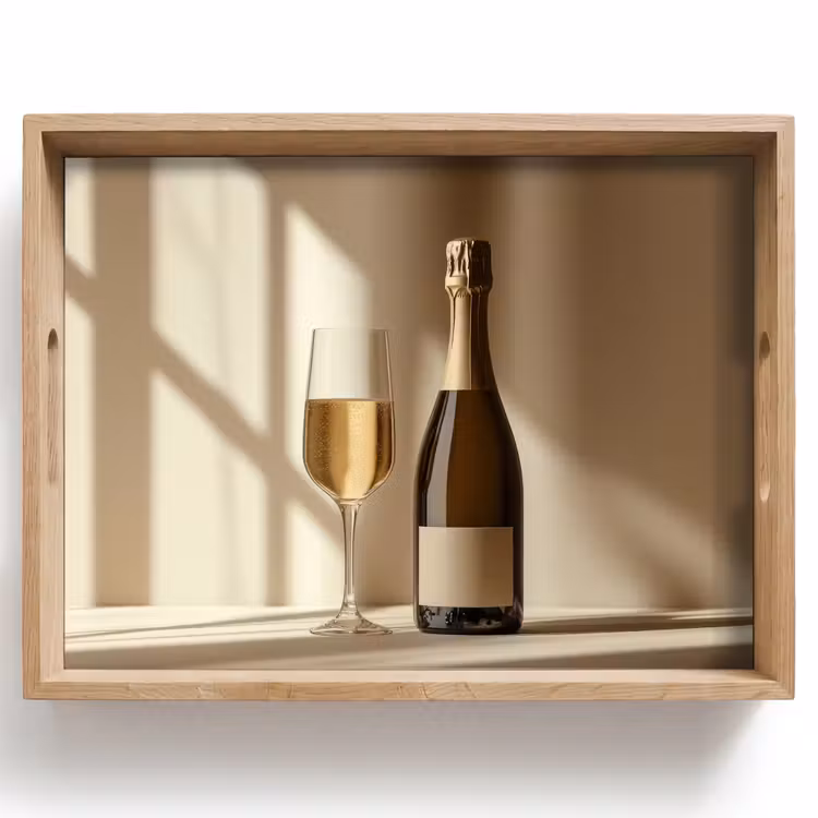 Dienblad - Champagne - Beige - Schaduw - Bubbels — 1