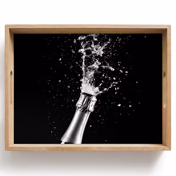 Dienblad - Champagne - Zwart - Spetters - Popping — 1