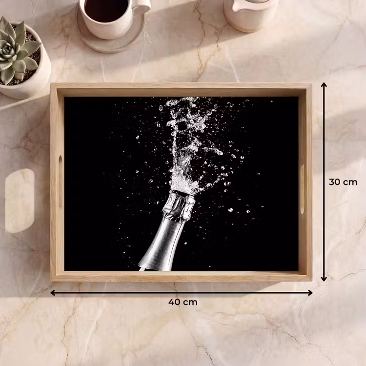 Dienblad - Champagne - Zwart - Spetters - Popping — 9