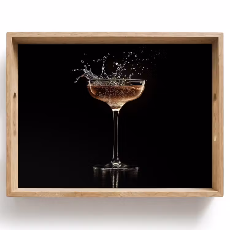 Dienblad - Cocktail - Zwart - Spetters - Glas — 1