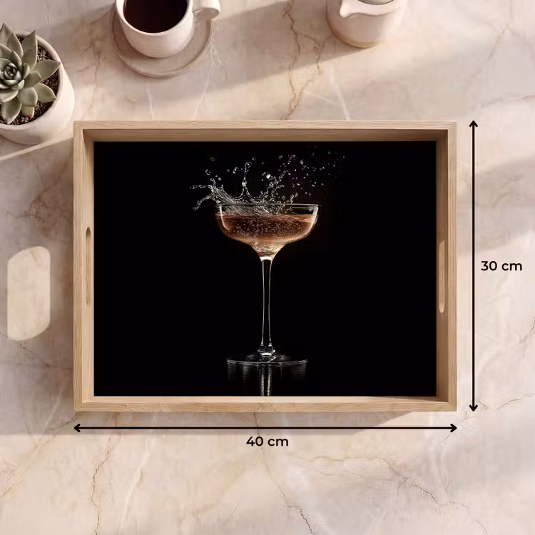 Dienblad - Cocktail - Zwart - Spetters - Glas — 9