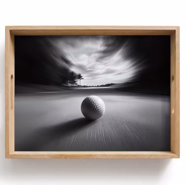 Dienblad - Golfbal - Wazig - Zwart — 1