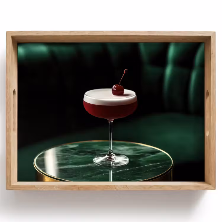 Dienblad - Kers - Cocktail - Rood - Marmer — 1