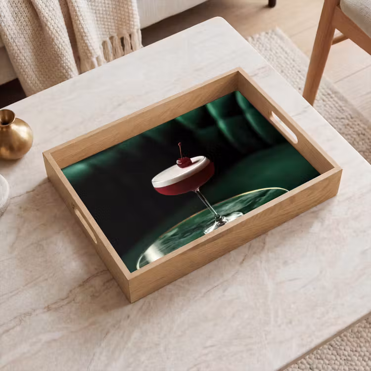 Dienblad - Kers - Cocktail - Rood - Marmer — 2