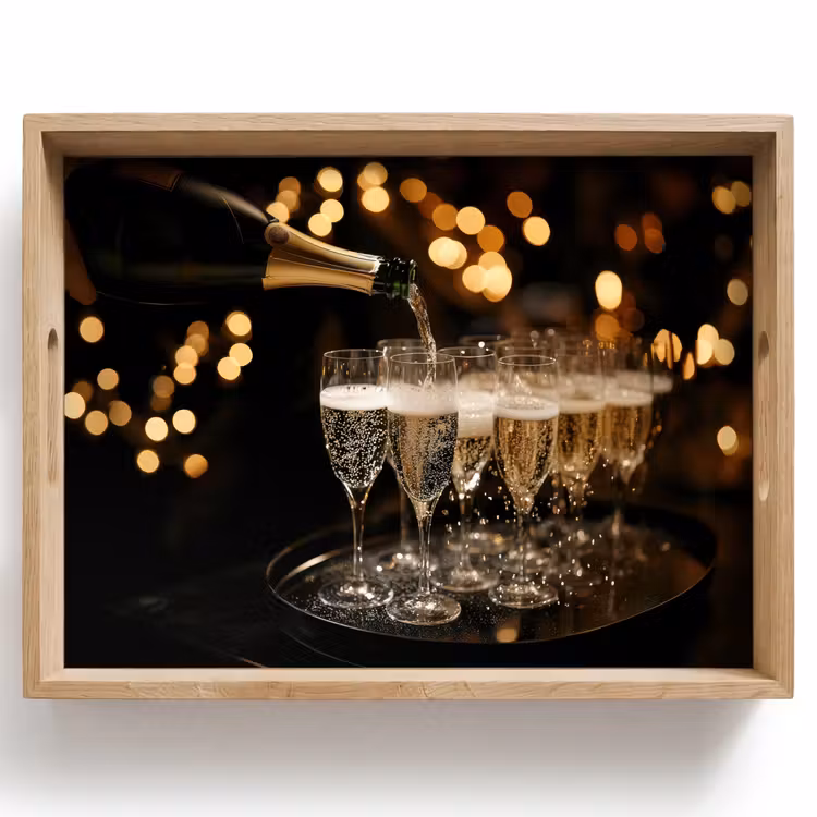 Dienblad - Lichtjes - Champagne - Dienblad - Glazen — 1