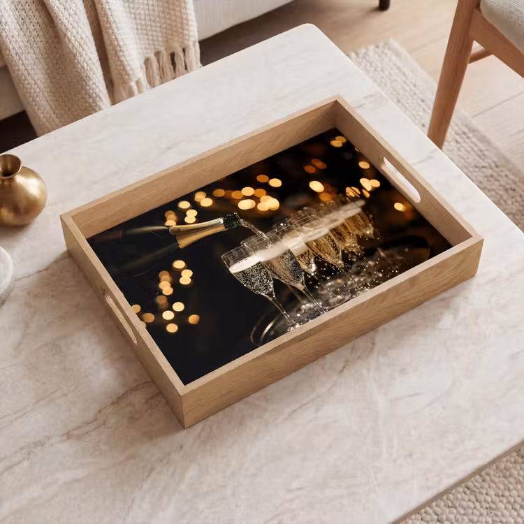 Dienblad - Lichtjes - Champagne - Dienblad - Glazen — 2
