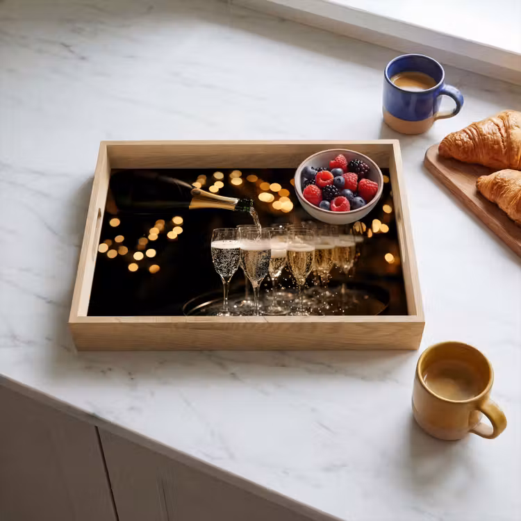 Dienblad - Lichtjes - Champagne - Dienblad - Glazen — 4