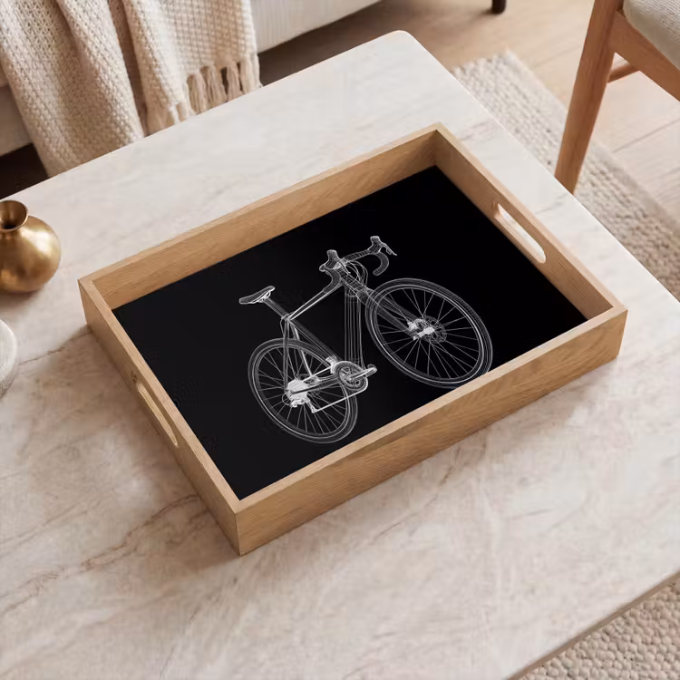 Dienblad - Lijnen - Illustratie - Wit — 2
