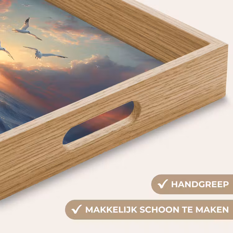 Dienblad - Meeuwen - Zonsondergang - Zee - Wolken — 5