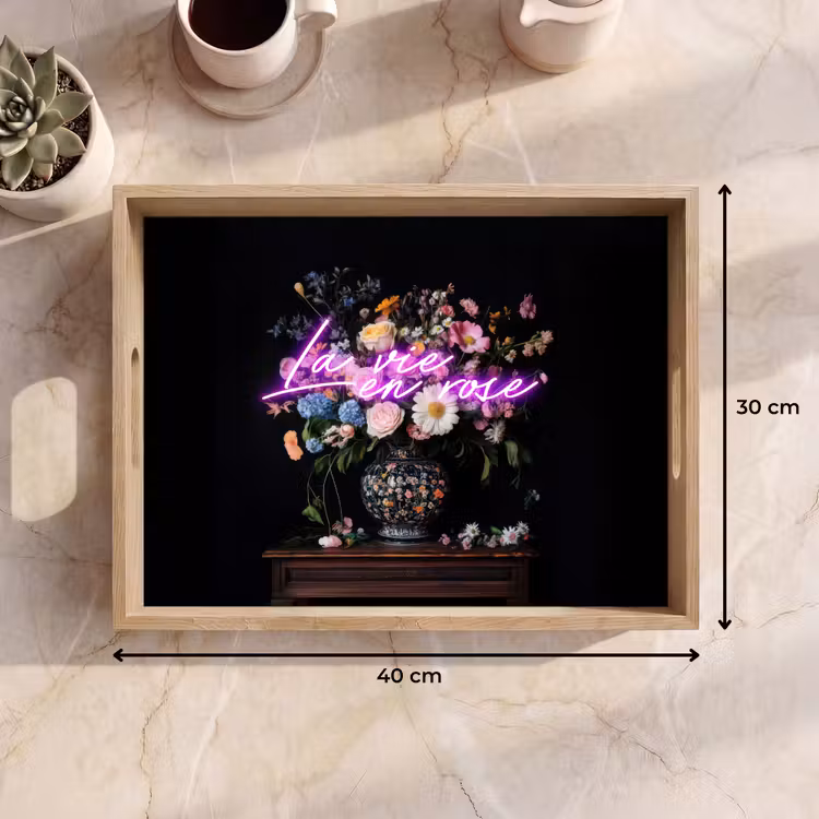 Dienblad - Neon - Vaas - Bloemen — 9