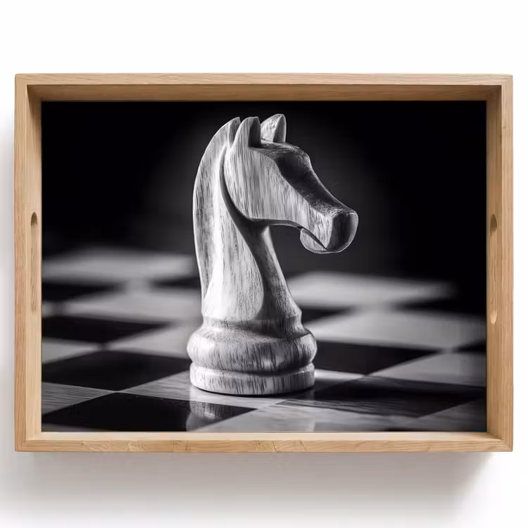 Dienblad - Paard - Hout - Schaalbord - Zwart — 1