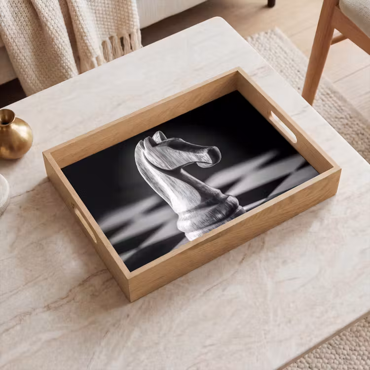 Dienblad - Paard - Hout - Schaalbord - Zwart — 2
