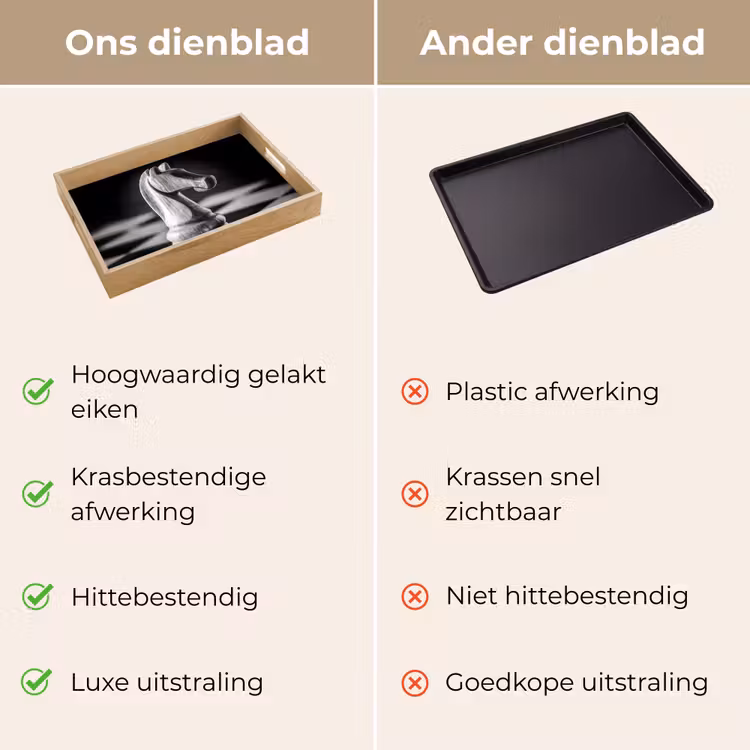 Dienblad - Paard - Hout - Schaalbord - Zwart — 3