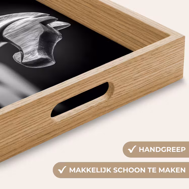 Dienblad - Paard - Hout - Schaalbord - Zwart — 5