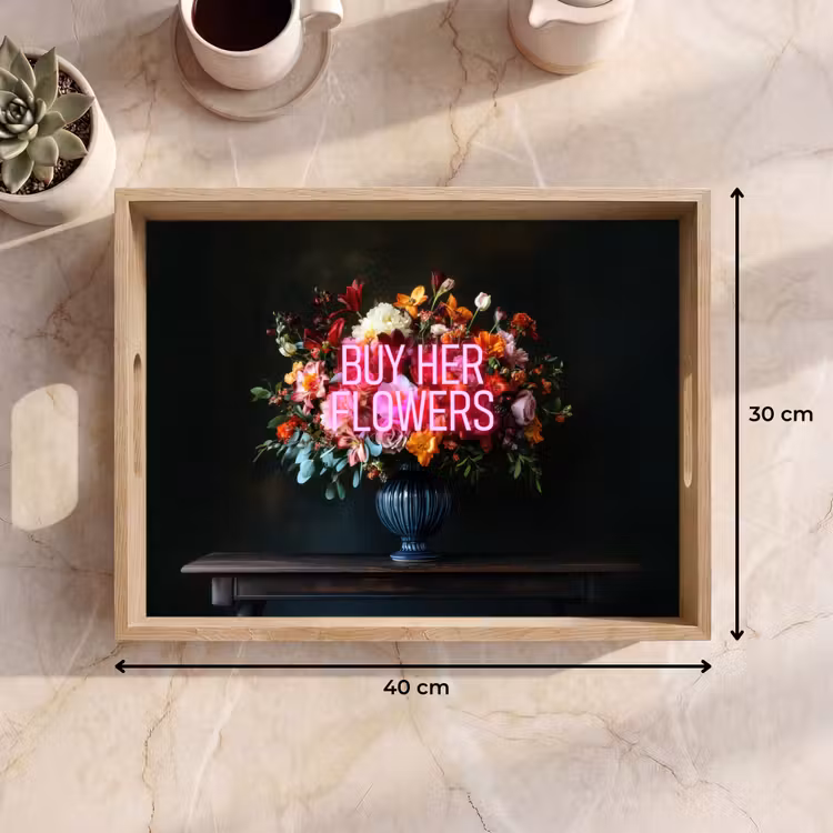 Dienblad - Quote - Bloemen - Vaas - Neon — 9