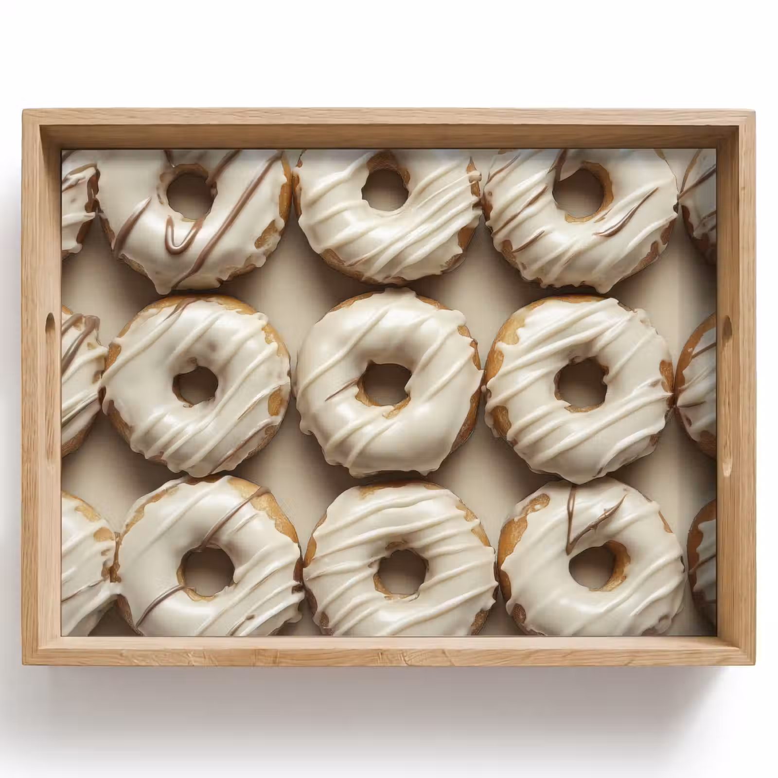 Dienblad - Donuts - Chocolade - Wit - Beige — 1
