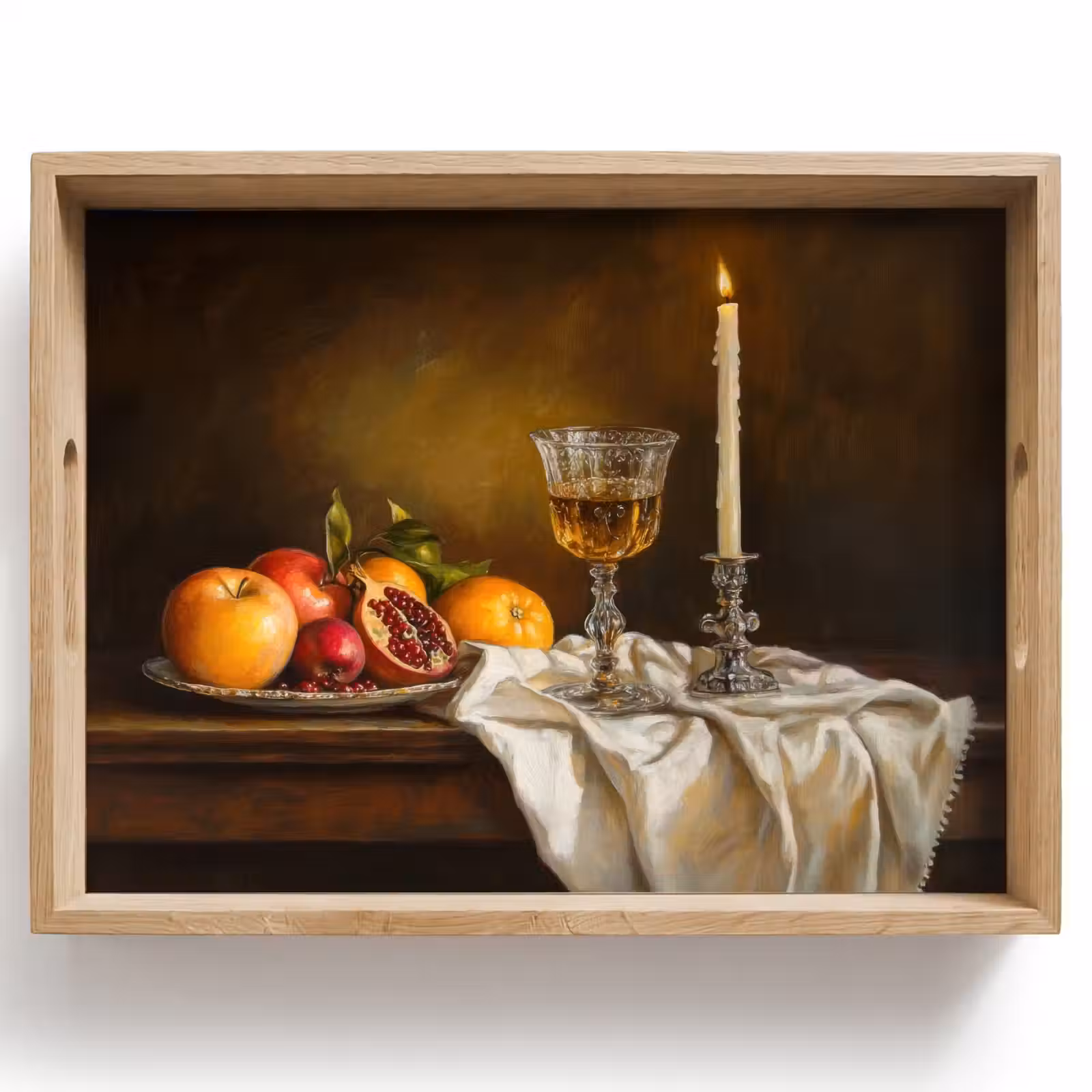 Dienblad - Fruit - Stilleven - Wijn - Kaars — 1