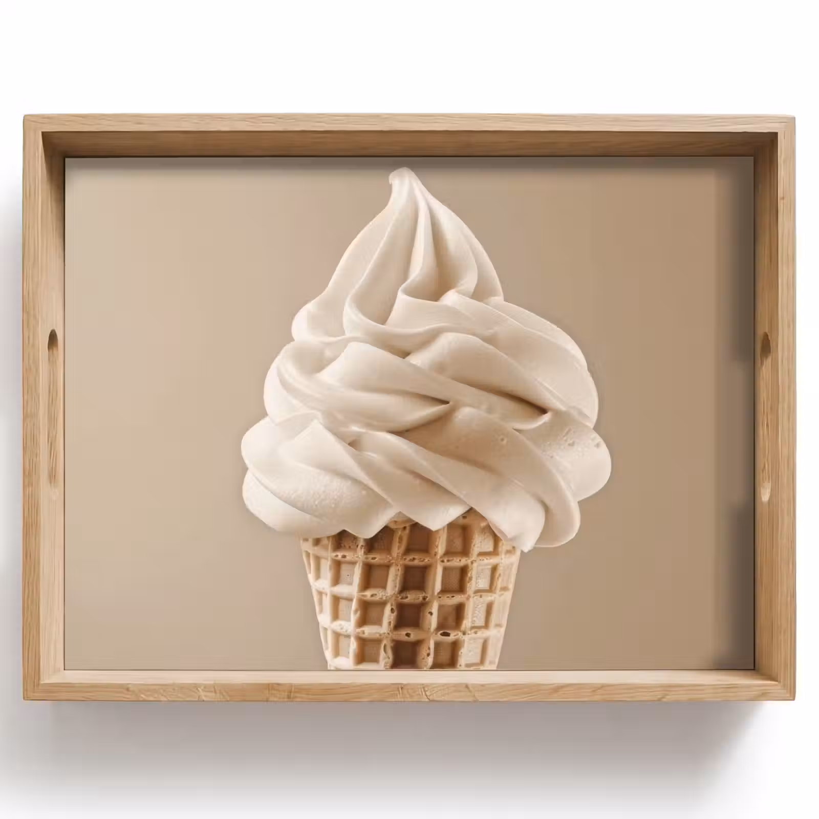 Dienblad - IJs - Softijs - Romig - Hoorntje - Beige — 1
