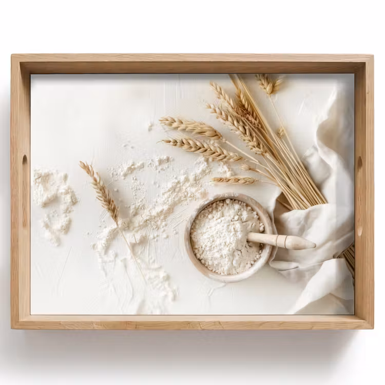 Dienblad - Bloem - Hout - Tarwe — 1