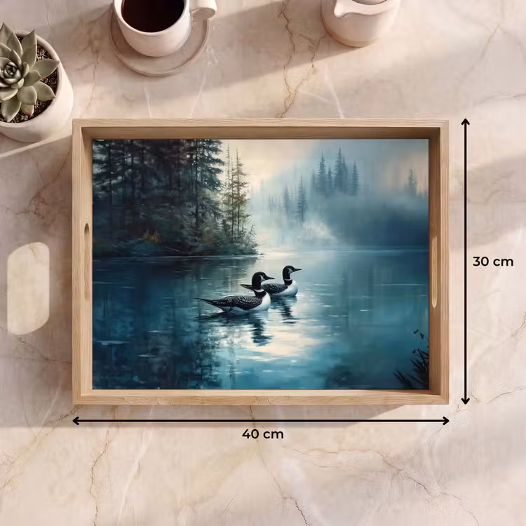 Dienblad - Bos - Water - Eenden - Mistig — 9