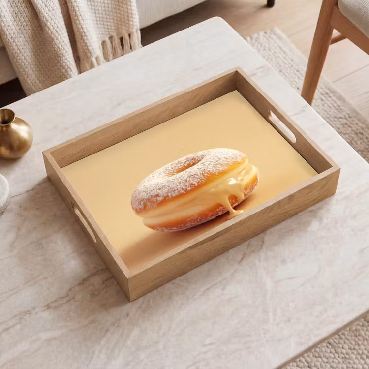 Dienblad - Donut - Romig - Poedersuiker - Beige — 2
